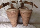 BORN BOC WHITE LEATHER STRAPPY SANDAL, CORK WEDGE HEEL SLING BACK, SZ 11B,NWOB — photo 4