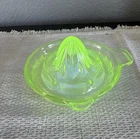 Vintage Green Uranium Depression Glass Citrus Reamer Juicer w Spout & Handle