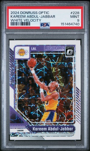 2024 PANINI DONRUSS OPTIC WHITE VELOCITY #228 KAREEM ABDUL-JABBAR 32/59 PSA 9