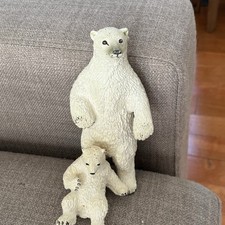 Lot 2 Safari Ltd Vanishing Wild 1990 Polar Bear Cub Vintage Animal Figure