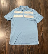 Travis Mathew Golf Polo Shirt Men  s Large Blue Pima Cotton Polyester