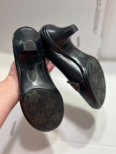 Sofft Cordelina schwarz Leder Schnalle Halbschuh Absatz Damengröße 7 M - Bild 5 von 9