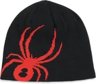 Spyder Youth Reversable Beanie Winter Hat Black/Volcano One Size Youth Kids NWT!