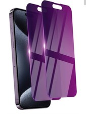 2 Pack Privacy Screen Protector for iPhone 15 Pro Max Tempered Royal Purple