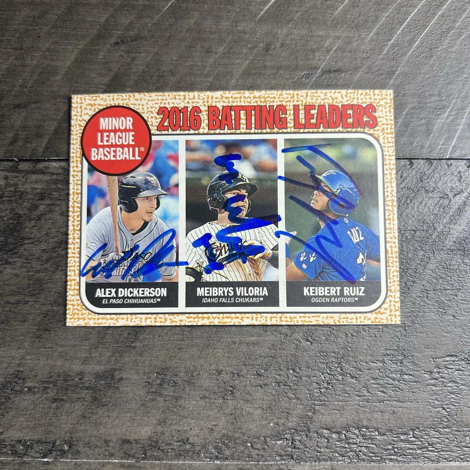 Dickerson Viloria Ruiz SIGNED In Person Autographed 2017 Topps Heritage Minors - Image 2 of 4