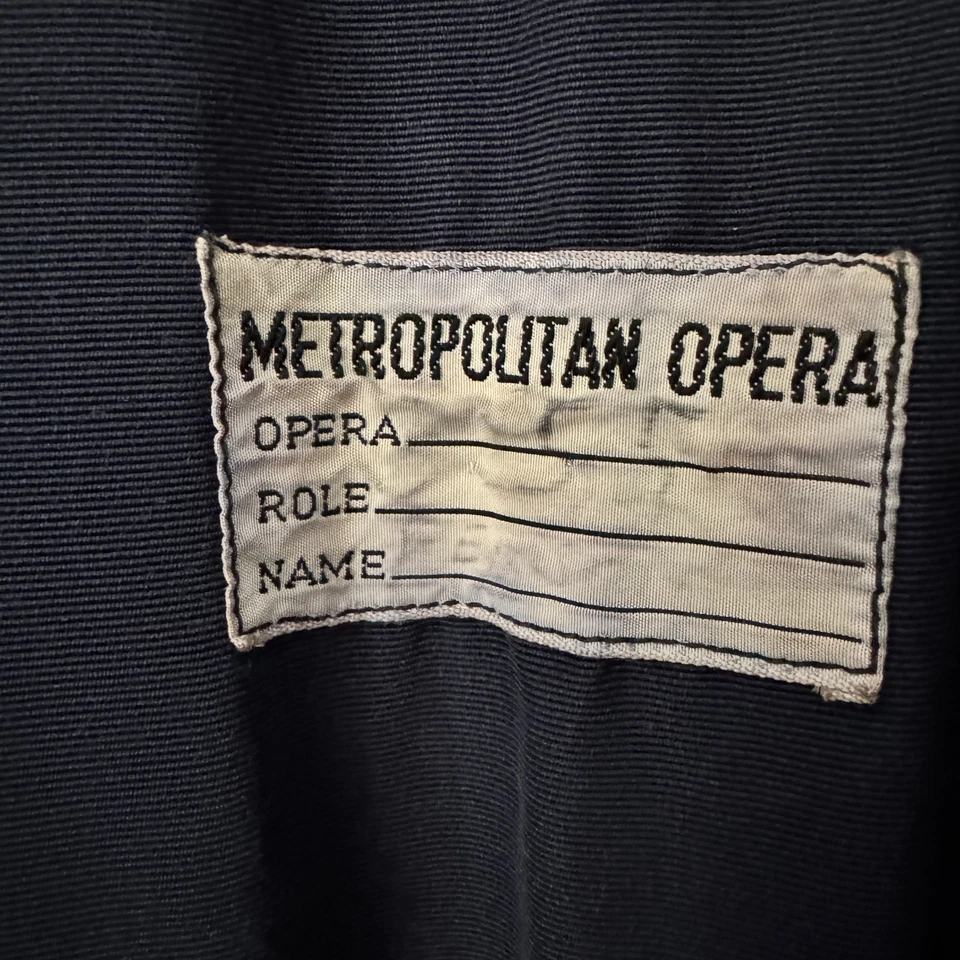 До 60-х винтажный METROPOLITAN OPERA Met костюм отдел синий парчи пальто Regency - Изображение 3 из 4
