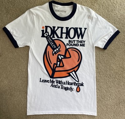 IDK How KISS & Tell Men's Small White Short Sleeve Ringer T-Shirt 100% Cotton