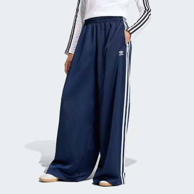 Adidas Originals Adicolor Satin Wide Leg Track Pants KQ6543 Night Indigo