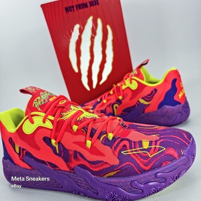 Puma MB.03 US 10.5 Men's Purple/Red/Yellow Basketball Lava LaMelo 310847 01 New