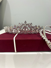 Silver Metal Rhinestone Bridal Tiara Crown Headband Hair Accessory