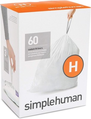 Simplehuman 30-35L Code H Custom Fit Liners 60 ct. NEW