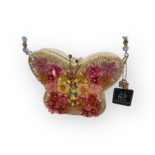 Mary Frances RARE Take Flight Pink Butterfly Purse NWT