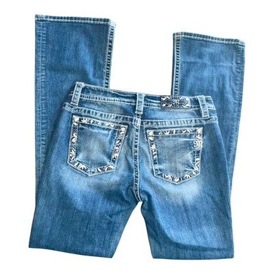 Miss Me Western Floral Border Bootcut Jeans Size 29