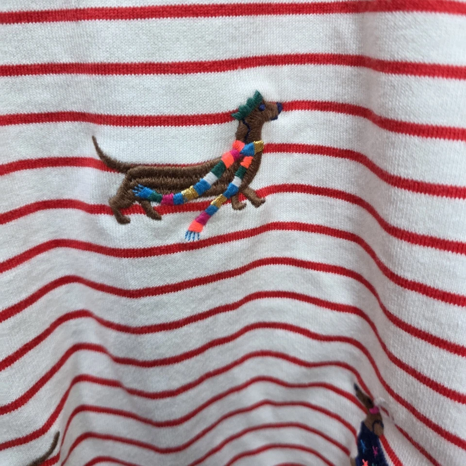 Camisa Top Blusa Joules Harbour Luxe Dachshund Bordada Navidad Talla 8 Foto 3 de 4