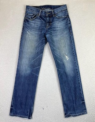 Esprit Jeans Mens 32x32 Blue Denim Medium Wash Straight Leg Distressed Casual