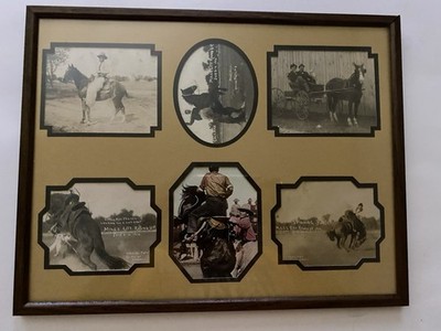 6 RPPC Miles City Round Up 1914 Framed Montana Rodeo