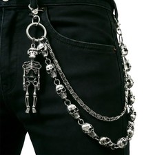 Skull Wallet Chain & Jean   Gothic Biker Punk...