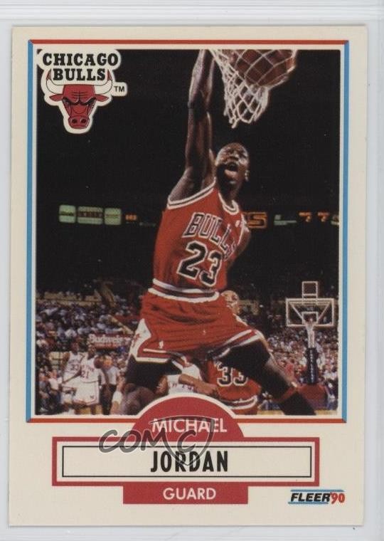 1990-91 Fleer Michael Jordan (Black Line Above Biographical Information) #26 HOF