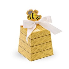 Beehive Gift Boxes - Bumble Bee Candy Boxes with Ribbons, 50PCS Baby Shower W...