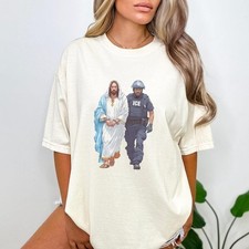Ice Arresting Jesus T-Shirt, You'd Crucify Him Again Abolish ICE Anti Trump