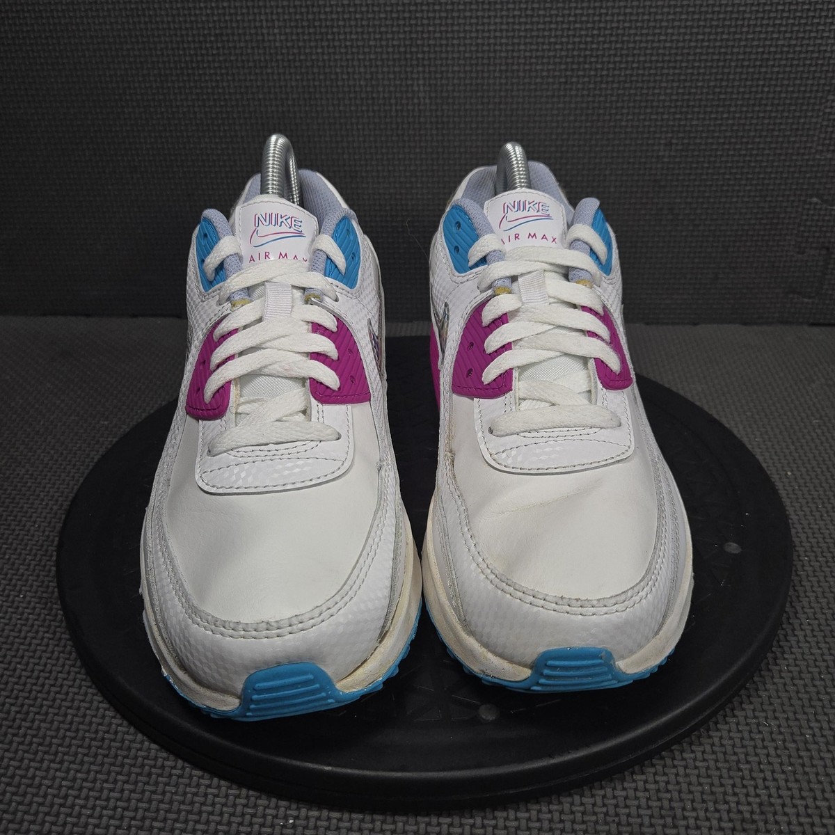 Nike Shoes Womens Size White Pink Blue Air Max 90 SE Polka Dot