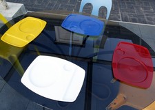 4 Plateaux à compartiments Service de Table Vintage Design 70's -- Plastique dur