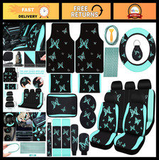 47 Pcs Full Set Car Seat Covers For Women Butterfly Design Green Black 47 Pcs Full Set Car Seat Covers For Women Butterfly Design Green Black