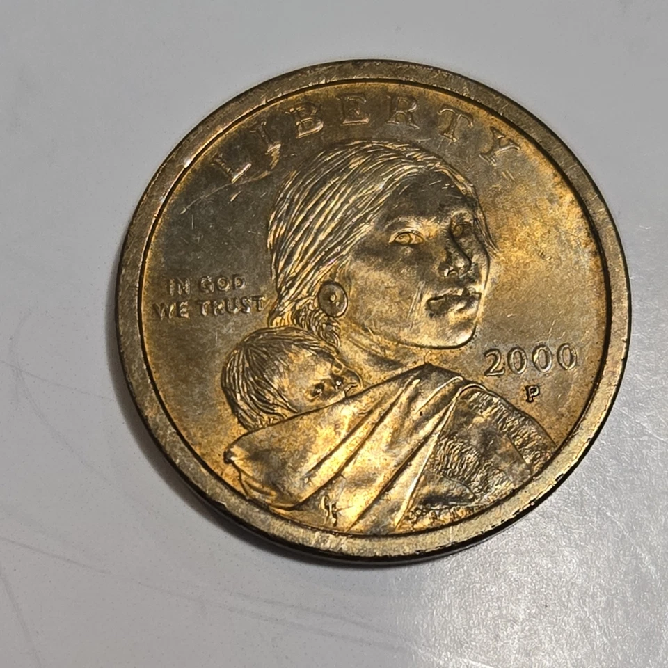 2000 P SAC$1 Sacagawea One Dollar Coin Us Liberty Gold Color Philadelphia - Image 2 of 4