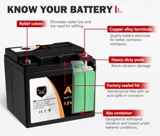 Mobi 12V 50AH AGM Battery Deep Cycle Mobility Scooter Golf Cart Camping — image 4