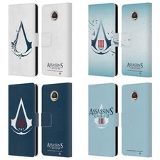 OFFICIAL ASSASSIN'S CREED III LOGOS LEATHER BOOK WALLET CASE FOR MOTOROLA PHONES