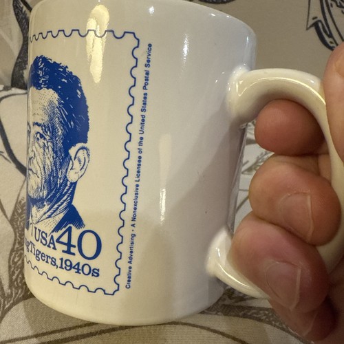 1990 FLYING TIGERS WWII Claire Chennault USPS $.40 Stamp Coffee Mug Cup HTF - Picture 4 of 8