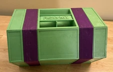 Vintage Rolykit Green Purple Tool Box Craft Fishing Sewing Organizer Portable