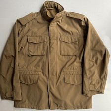 Rothco M-65 Field Jacket Mens L Military Coat Fleece Lined Khaki Coyote Tan Hood