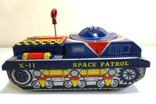 Japanese Antique tin toy Yonezawa X11 Space Patrol space tin tank Vintage retro