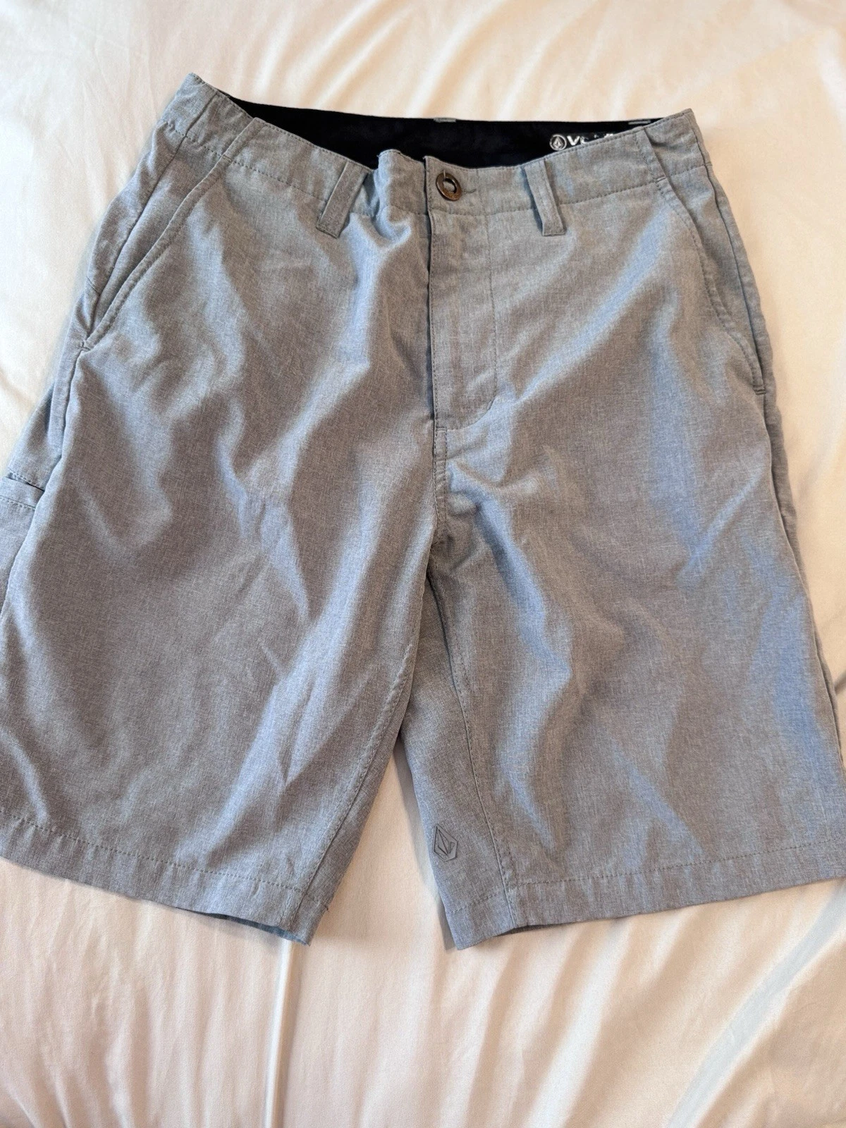 Volcom Men's Gray Stretch Chino Shorts Pockets Flat Front Outdoor Summer