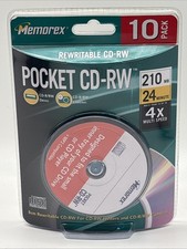 Memorex Pocket CD RW 8cm Rewritable 210 MB 24 Minute 4x Multi Speed 10 Pack