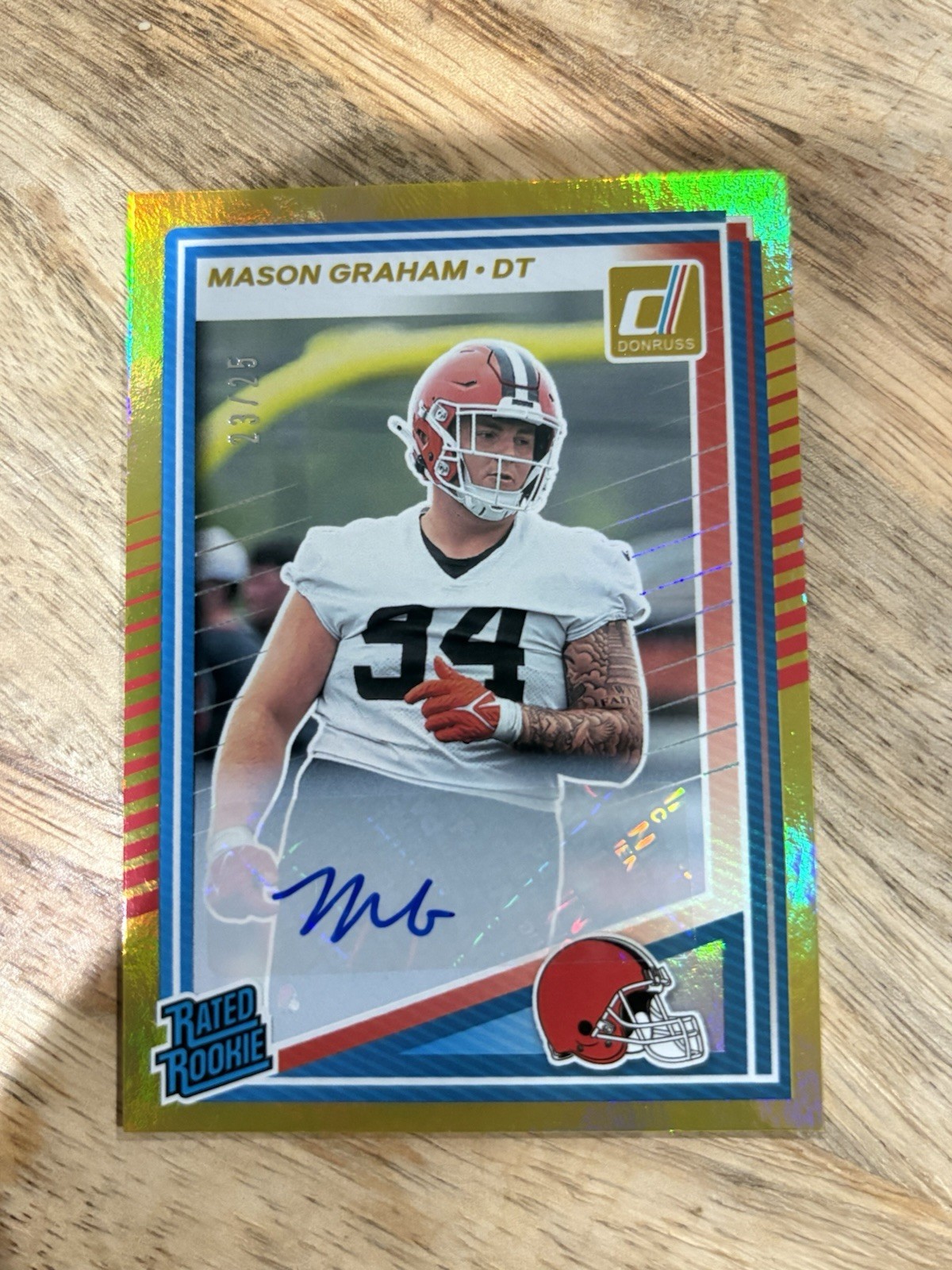 2025 Donruss Mason Graham Rated Rookie Auto Gold Rookie RC #10/25