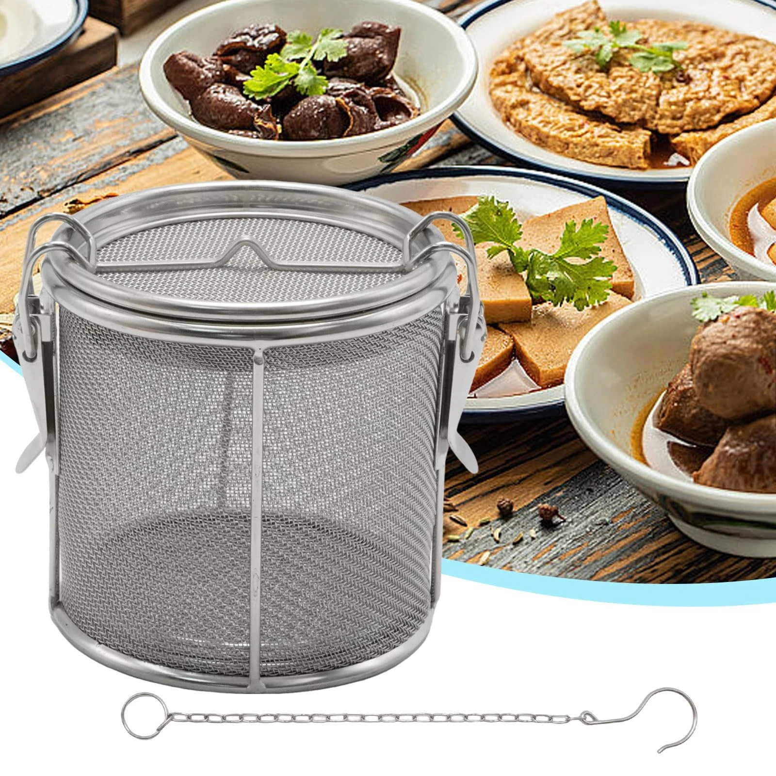 10 * 10cm Stainless Steel Spice Filter, Mesh Design Tea Ball Strainer Soup Se...
