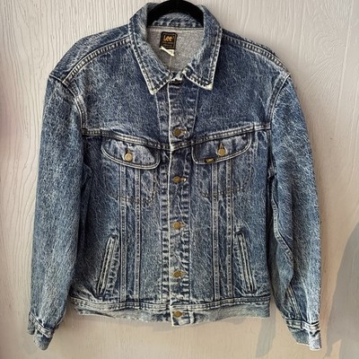 Vintage Lee Riders Denim Jacket 80s Stone Washed Lee Jean Jacket - Size M
