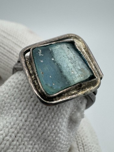 Anello JACK 925 in argento sterling vetro romano di oltre 100 anni - Foto 6 di 12