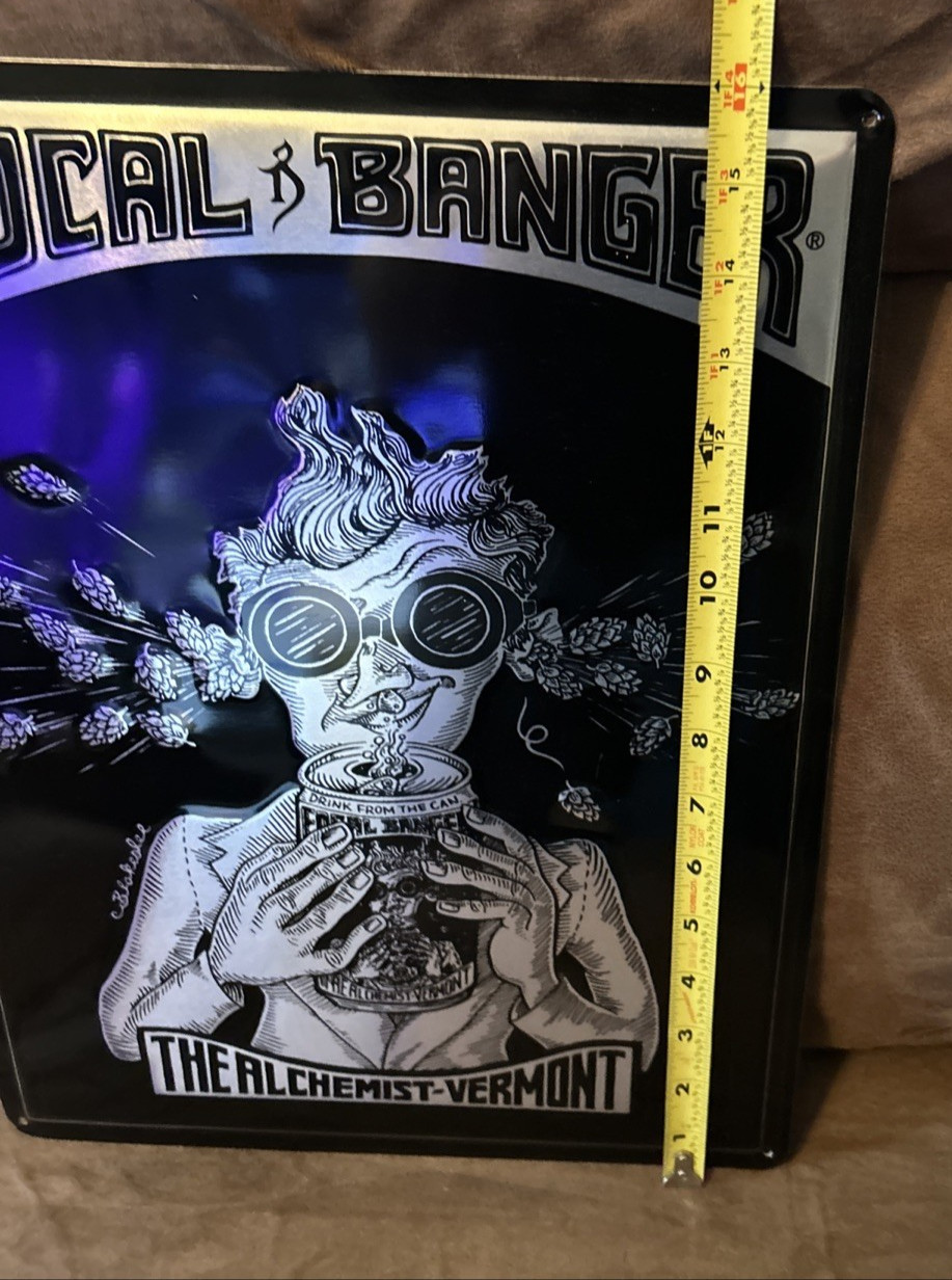 FOCAL BANGER BEER METAL TACKER SIGN WATERBURY VERMONT THE ALCHEMIST