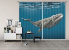 3D Ocean Humpback Whales ZHUA330 Photo Curtain Window Blockout Fabric Amy 2023