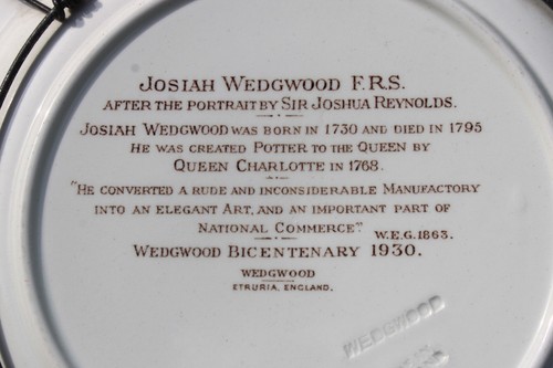 Josiah Wedgwood Commemorative Anniversary Bicentenary 1930 Plate - Picture 9 of 13