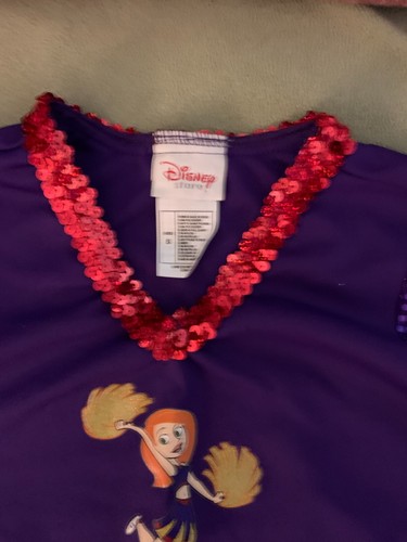 NWOT Vintage Disney Kim Possible Cheerleader Costume Girls Sizes (5/6) w pom pom - Picture 3 of 9