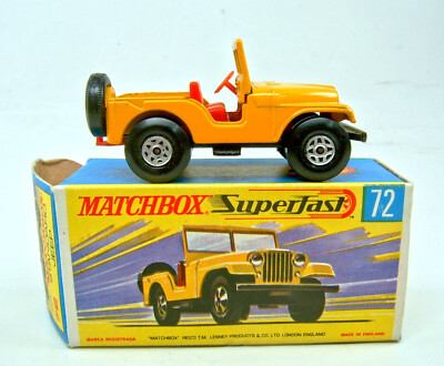 Matchbox Superfast Nr. 72A Standard Jeep dunkelgelb top in ''H'' Box