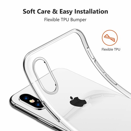 For Apple iPhone XS Max Slim Silicone Soft Clear TPU Shockproof Case Cover - Picture 10 of 10