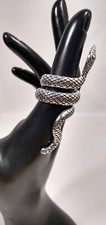 Snake Serpent Ring size 6-7 silver color partially coiled gothic punk statement