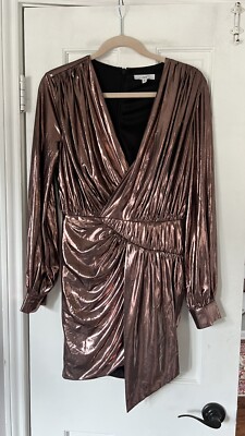 knee length dresses for ladies Wrapped In Metallic Mini Dress main image 0