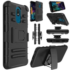 NEW Shockproof Stand and Swivel Belt Clip Holster Hybrid Case For LG Escape Plus