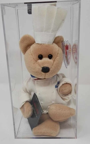 Authenticated Chef Robuchon Bear Ty Beanie Baby Four Seasons NY Joel MWMT MQ - Picture 1 of 6